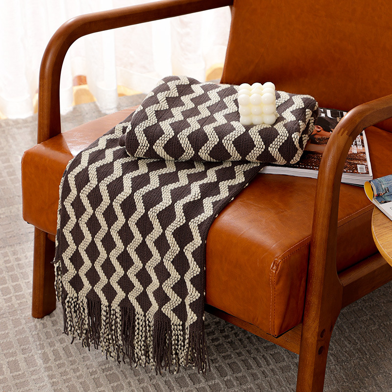 Throw Blanket Chunky Knit - Пледы-покрывала серые вязаные 50x60 дюймов с