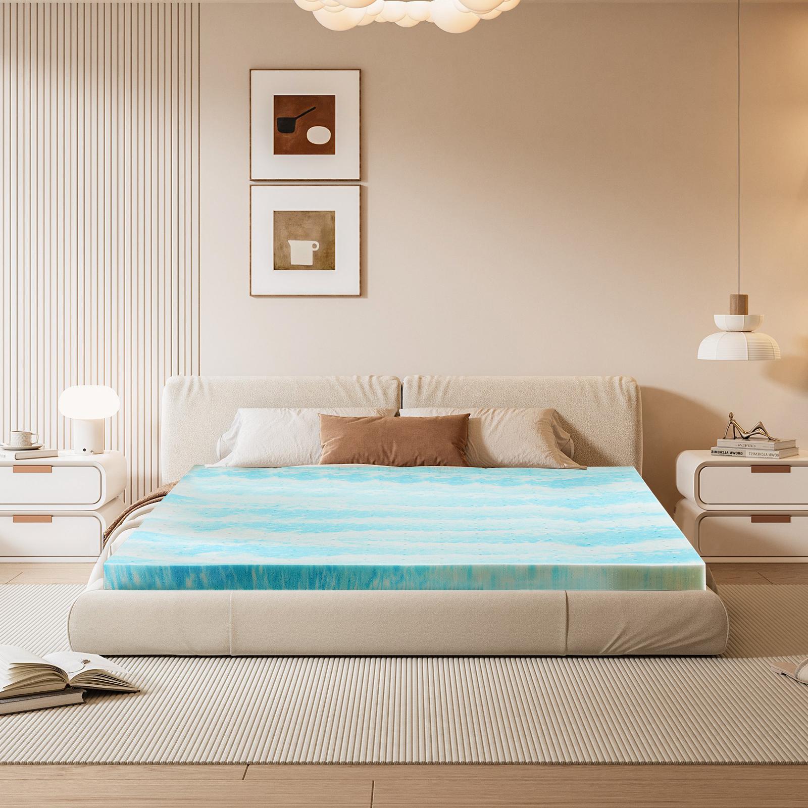 Mattress Pad Topper - 2-дюймовый охлаждающий гелевый наматрасник из пены