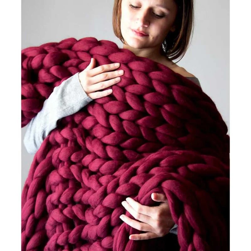Модное массивное шерстяное оде – обзор и цена Throw Blanket Chunky Knit