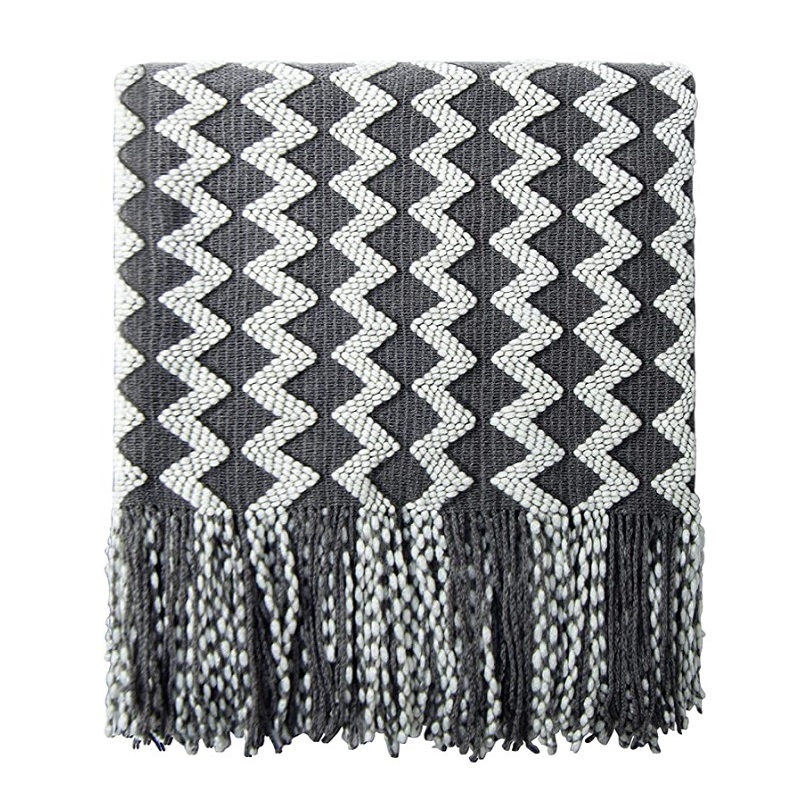 Пледы-покрывала серые вязаные  – обзор и цена Throw Blanket Chunky Knit