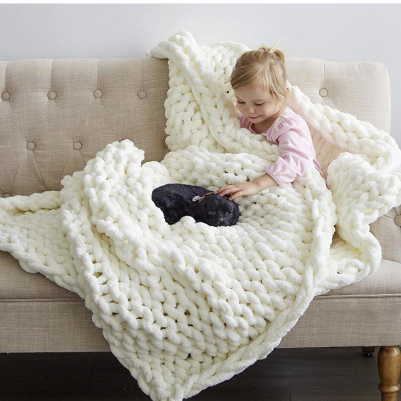Ручное массивное вязаное одеял – обзор и цена Throw Blanket Chunky Knit
