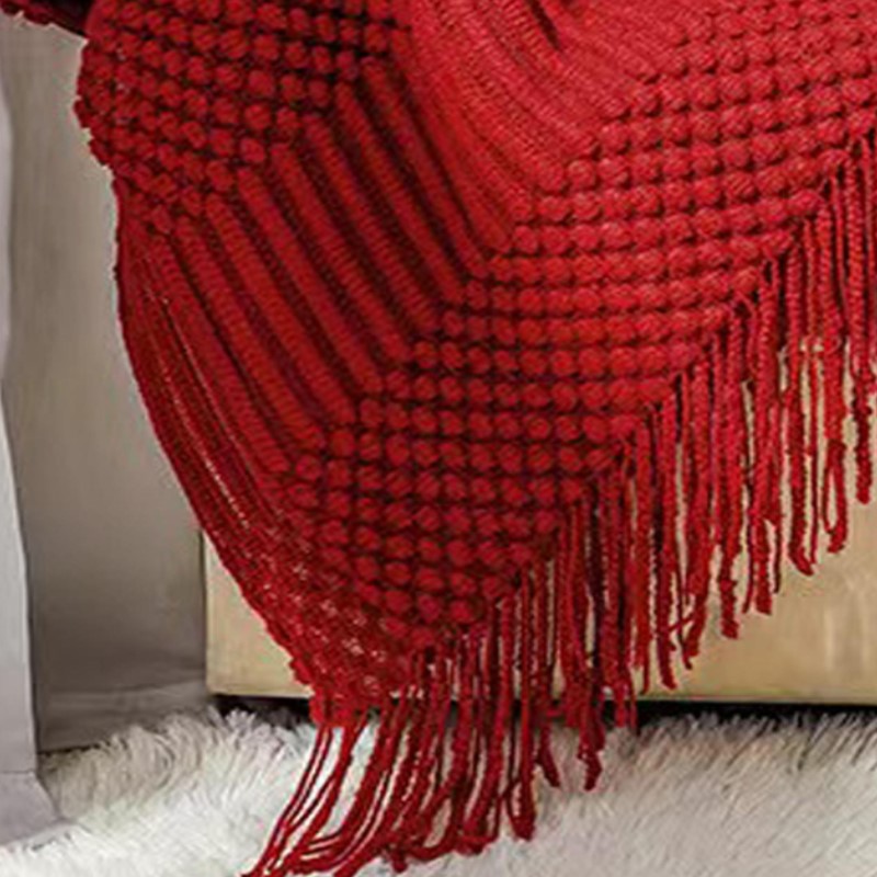 Красный вязаный плед в стиле б – обзор и цена Throw Blanket Chunky Knit