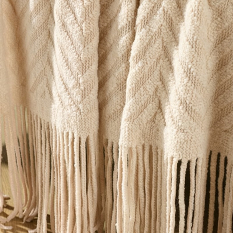 Роскошный объемный кремовый пл – обзор и цена Throw Blanket Chunky Knit